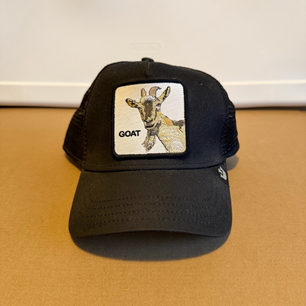 GOAT Black Trucker Hat